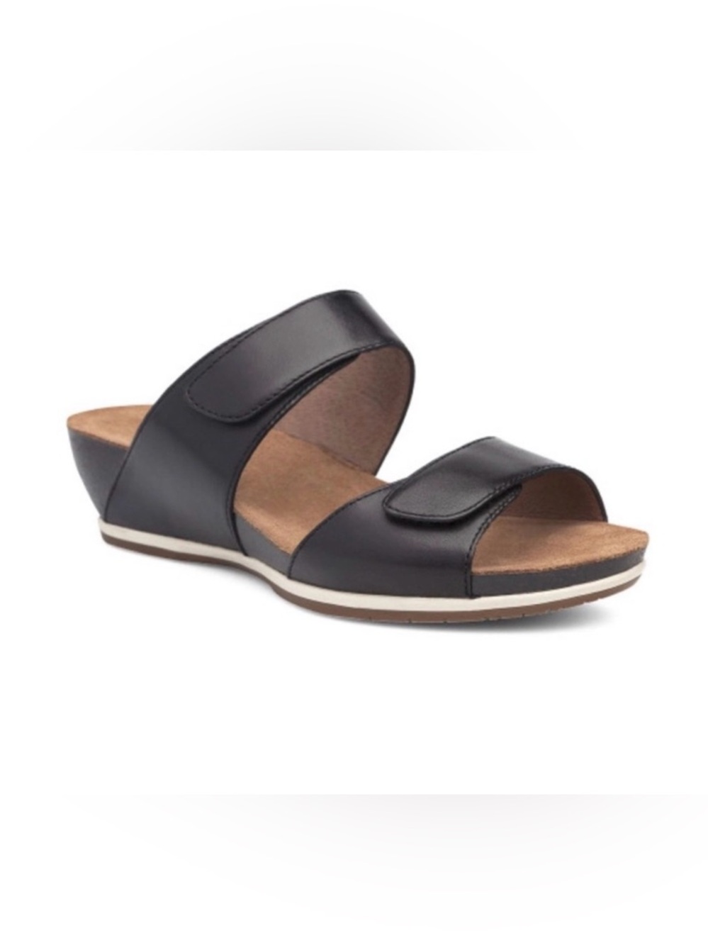 Dansko Women's Vienna Black Double-Strap Slide Sandal